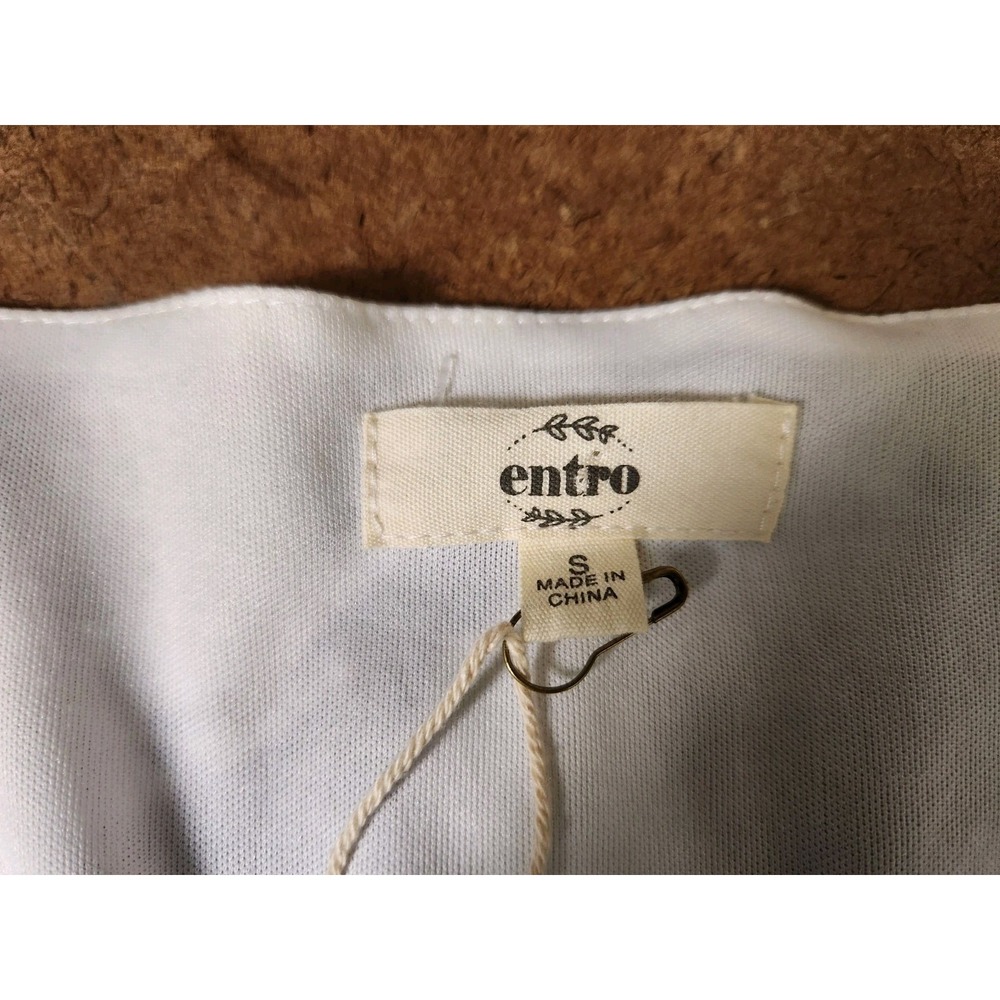 Entro Mini Boho Floral Dress Small V-Neck Button Details Bell Sleeve Lined Artsy - Picture 12 of 16